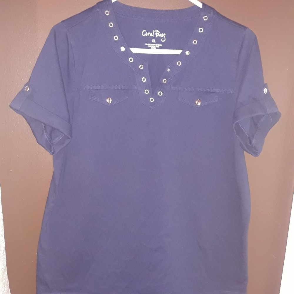 Coral bay blue detailed tshirt